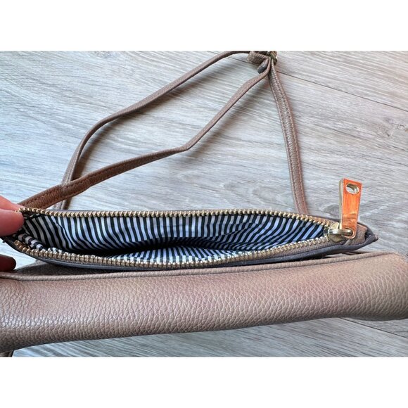 Christian Soriano for Payless Taupe Crossbody Bag with Zippered long Front Flap - Picture 6 of 13